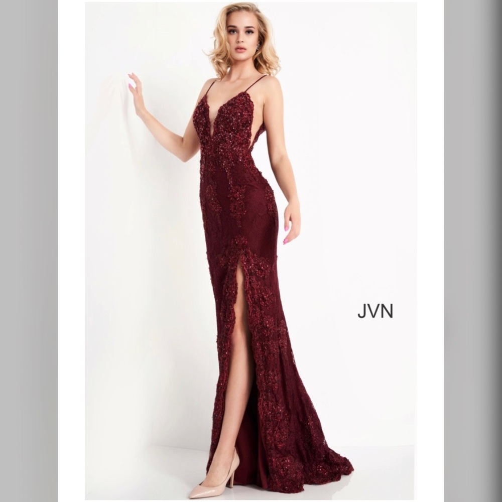 Jovani - JVN00864 Deep V-Neck Formal/Prom Dress